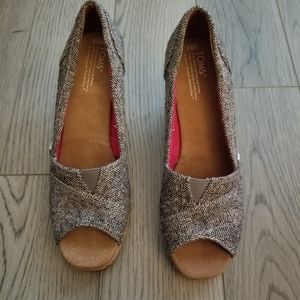 Tom's Open-Toe Wedge Shoe